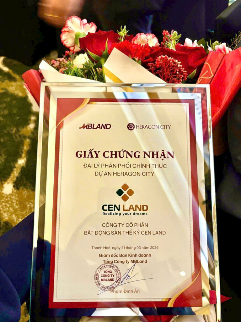 Chứng nhận Cenland đơn vị phân phối chính thức dự án